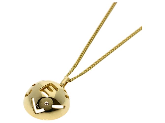 Céline Celine Logo Circle Halskette in 18K Gelbgold