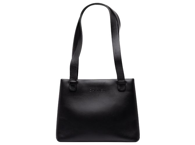 Borsa a tracolla Chanel Mini in pelle di vitello nera con logo