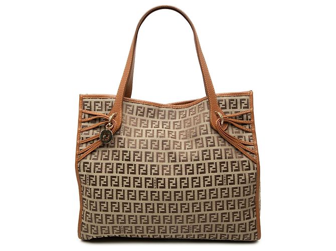 Fendi Beige Zucchino Canvas Tote