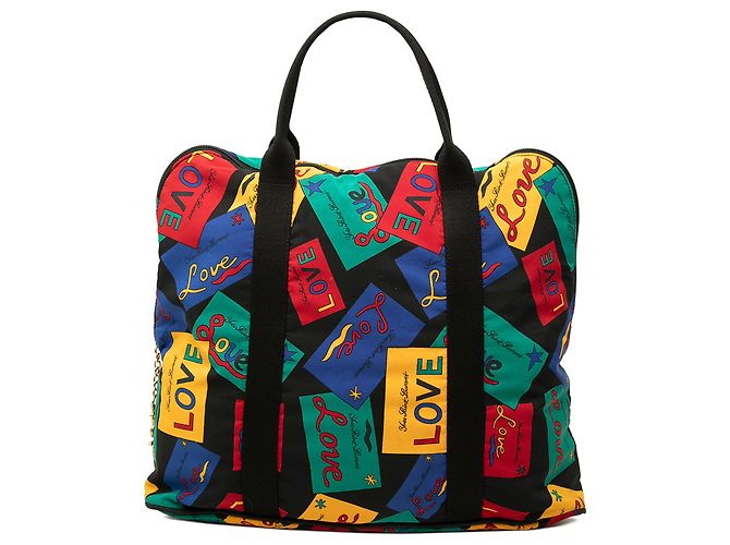 Autre Marque Saint Laurent Black Printed Nylon Love Card Tote