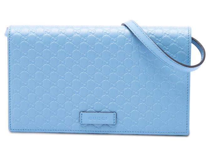 Cartera con correa Gucci Blue Microguccissima