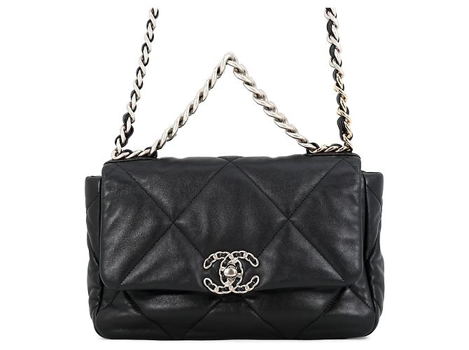 Chanel Black Medium Lambskin 19 Flap