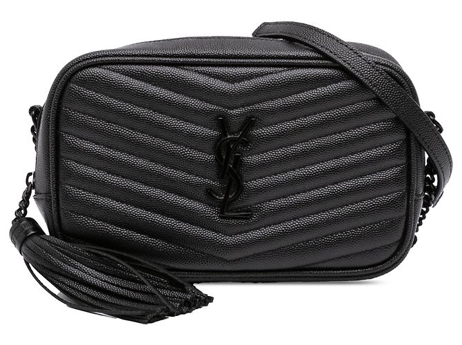Autre Marque Borsa Lou Camera Saint Laurent Mini Grain de Poudre Monogramma Monocromatica Nera