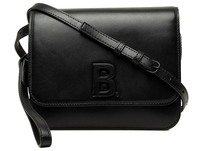 Balenciaga B Borsa a tracolla in pelle nera Nero