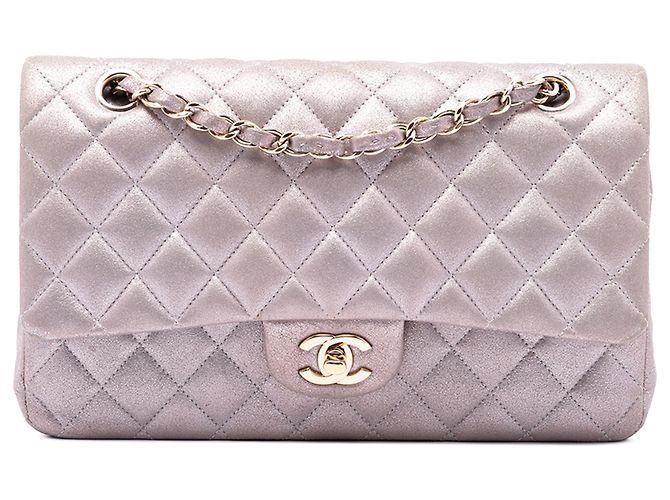 Chanel Pink Medium Classic Iridescent Lambskin Double Flap