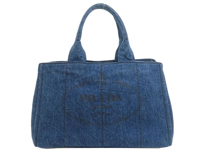 Prada Canapa Denim Tote Bag