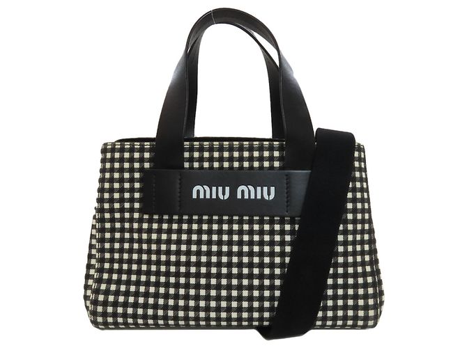Borsa a mano 2-Way Miu Miu Gingham Check