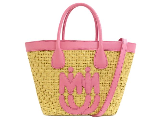 Sac à main 2-Way en raphia Miu Miu