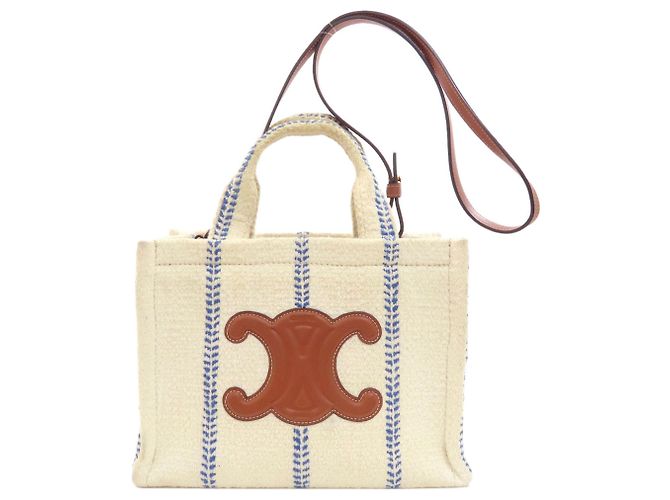 Céline Celine Small Cabas Thais 2-Way Handbag White