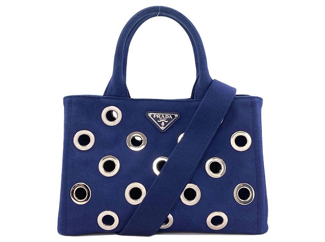 Prada 1BG439 Canapa Perforated 2-Way Handbag