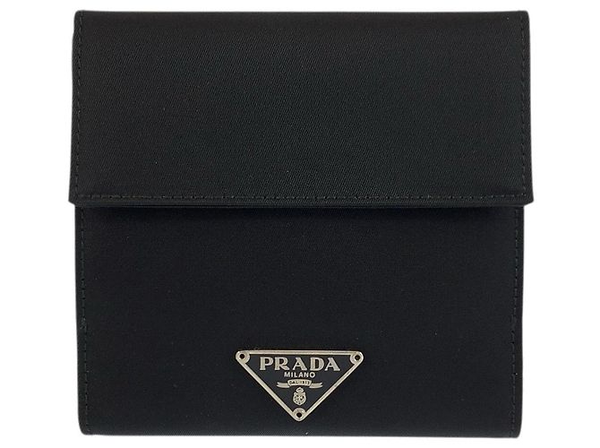 Portafoglio compatto Prada in nylon Tessuto con logo