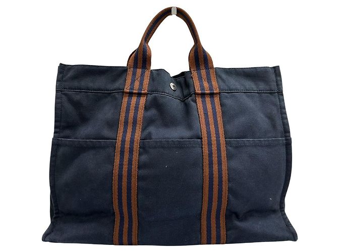 Hermès Fluteu Tote Blue Cloth