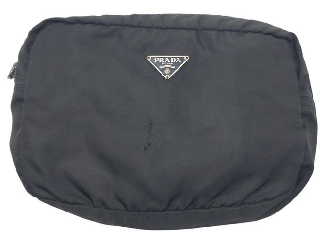 Pouch Prada Tessuto con logo triangolare