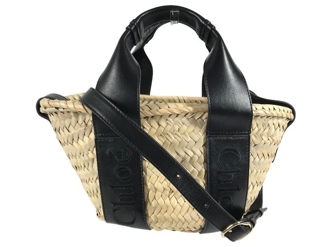 Bolsa Cesto Mini Chloé Sense Preto Bege