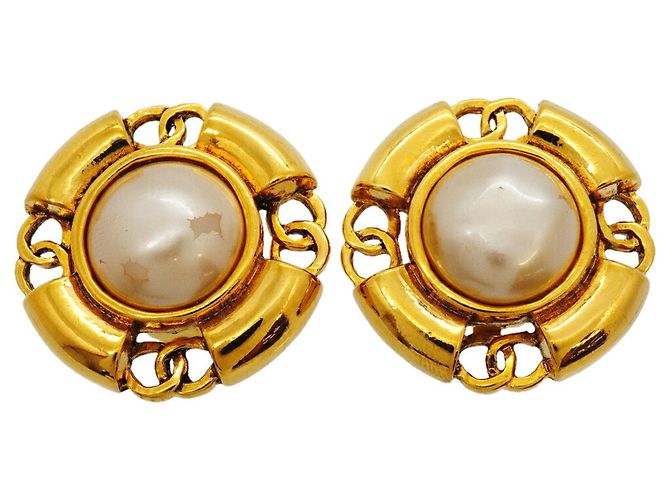 Boucles d'oreilles clips Chanel plaquées or
