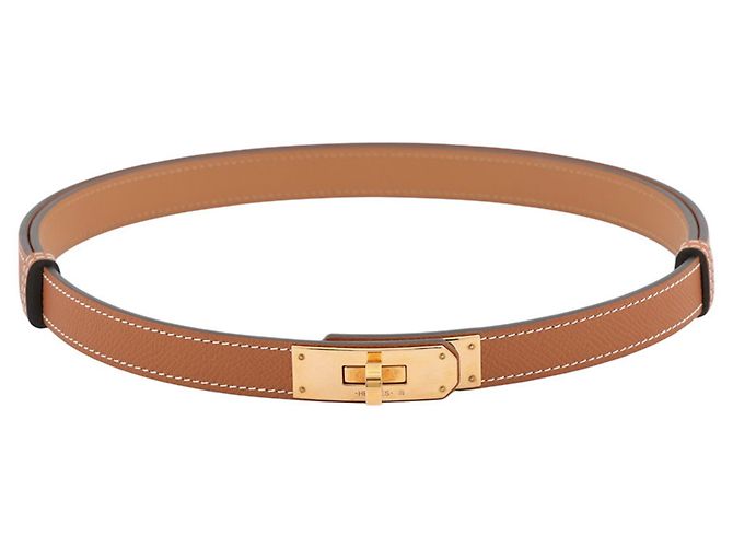 Hermès Cinto Hermes Kelly em couro Epsom Gold