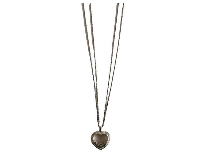 Colar Chopard Happy Curves em ouro branco 18 quilates e diamantes
