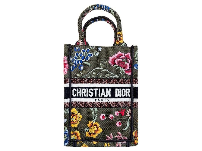 borsa Dior modello « Mini Book Tote » in tela floreale