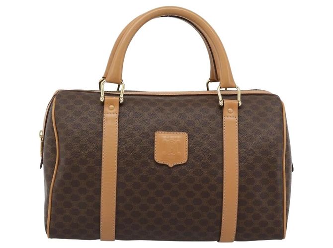 Céline Celine Vintage Boston Macadam Coated Canvas Medium