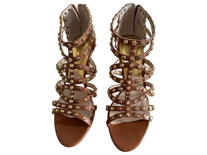 Michael Kors studded brown heel sandals