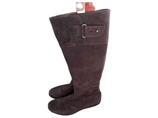 Autre Marque Bottes hautes Flexa en daim marron