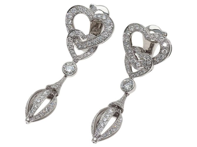 Orecchini Cartier Nuage in diamanti e oro bianco 18K