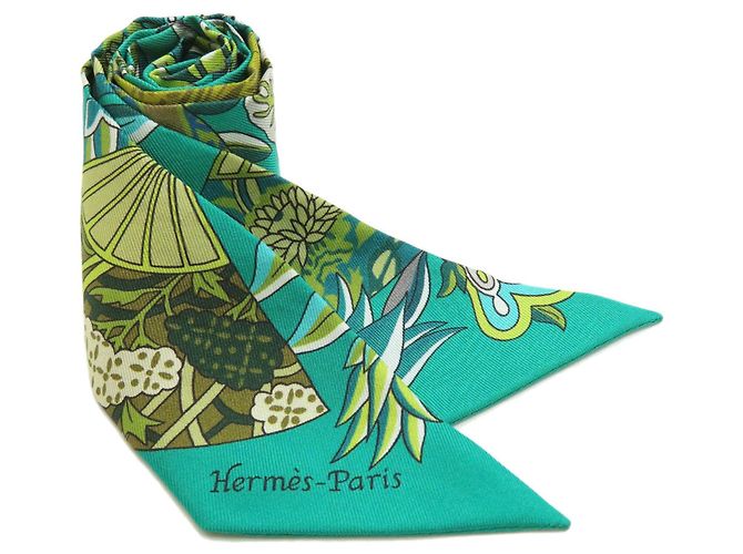 Pañuelo de seda Hermès Twilly en Verde