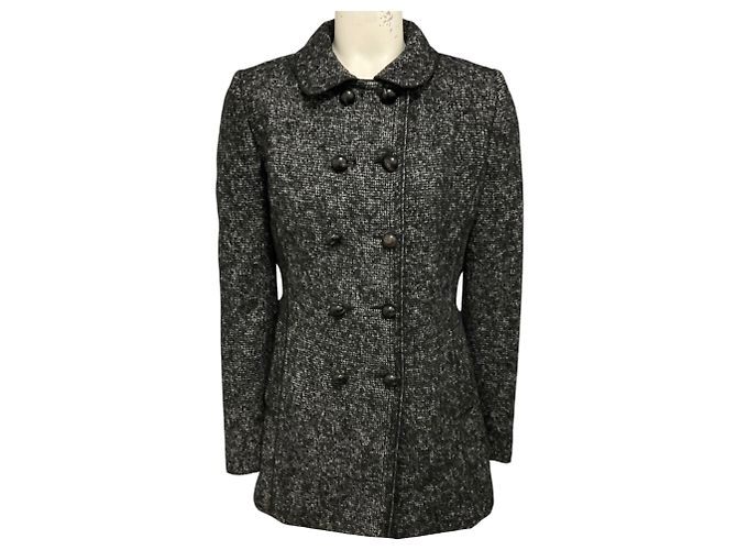 Dolce & Gabbana Grey / Black Wool and Alpaca Tweed Jacket