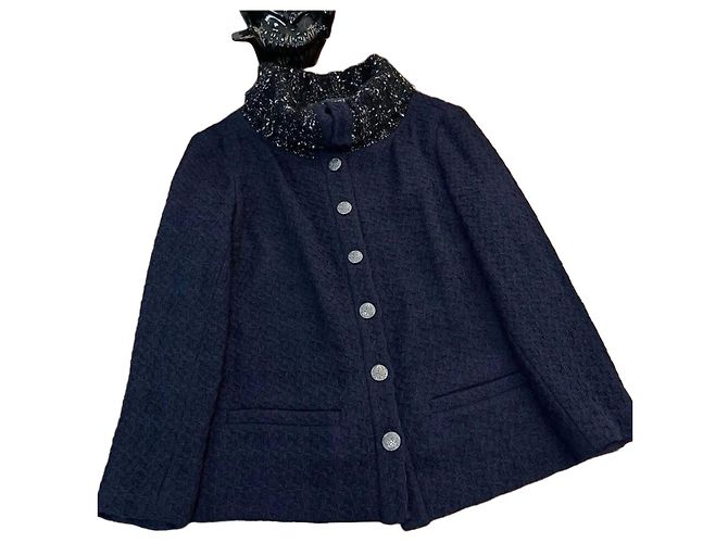 Chanel Navy Wool Jacket Size 38