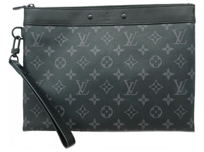 Louis Vuitton Monogram Eclipse Pochette To Go Clutch Bag