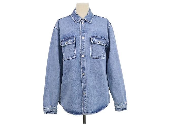 Autre Marque Giacca Frame in denim blu distressed