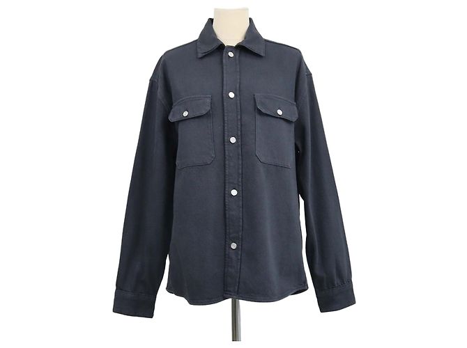 Autre Marque Sobrecamisa de manga larga de algodón negro Frame