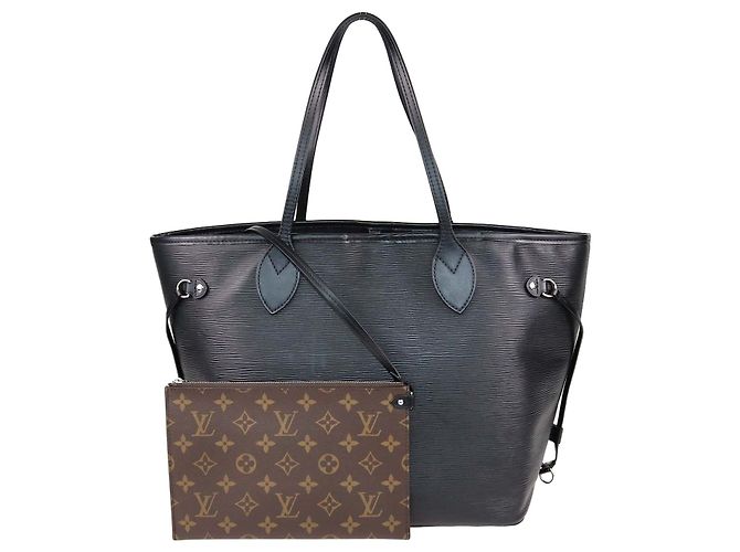mala Louis Vuitton Neverfull MM em couro Epi preto