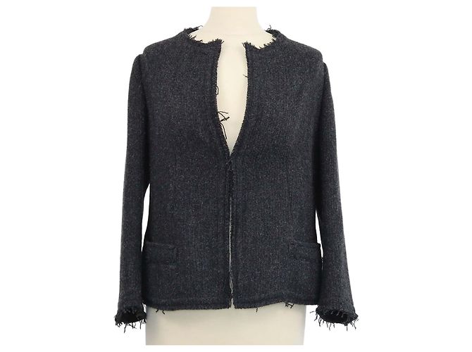 Autre Marque Y's by Yohji Yamamoto Tweed-Blazer in Dunkelgrau