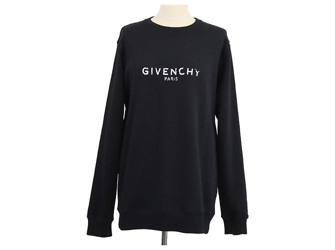 Felpa Givenchy in cotone nero con logo stampato e loopback