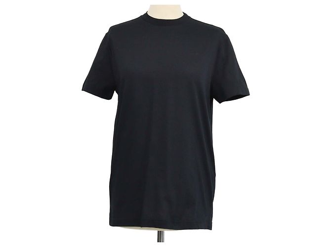 T-shirt in jersey di cotone nero con girocollo Prada