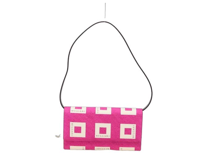 Bulgari Clutch Bvlgari em lona e couro