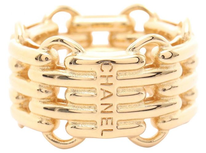 Anillo banda Chanel chapado en oro