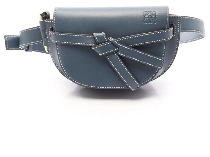 Borsello Loewe Gate in pelle blu