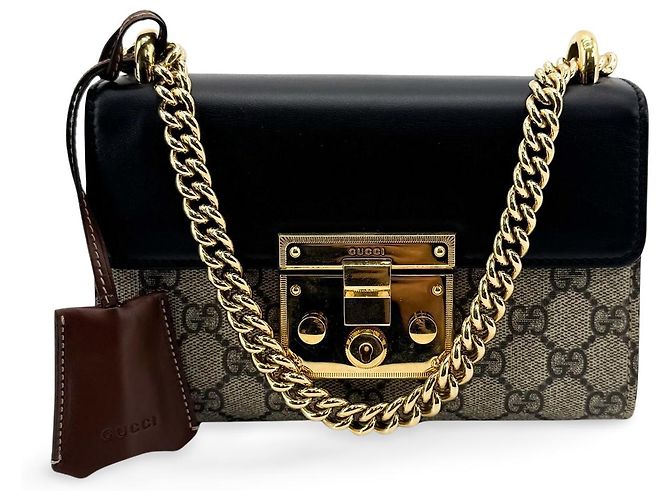 Gucci Padlock GG Coated Canvas and Leather Small
