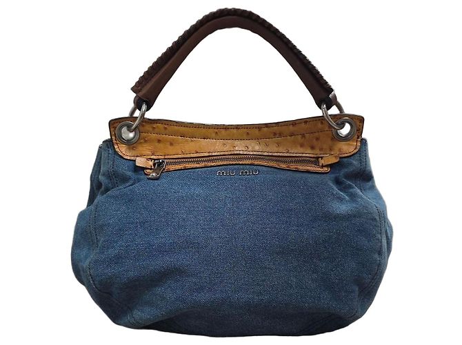 Sac à main Miu Miu en denim et cuir
