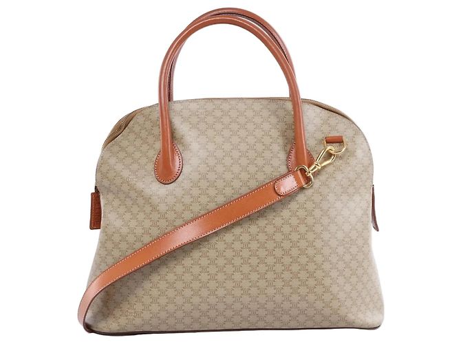 Céline Bolso de mano 2Way Celine Macadam Canvas x Leather en Beige