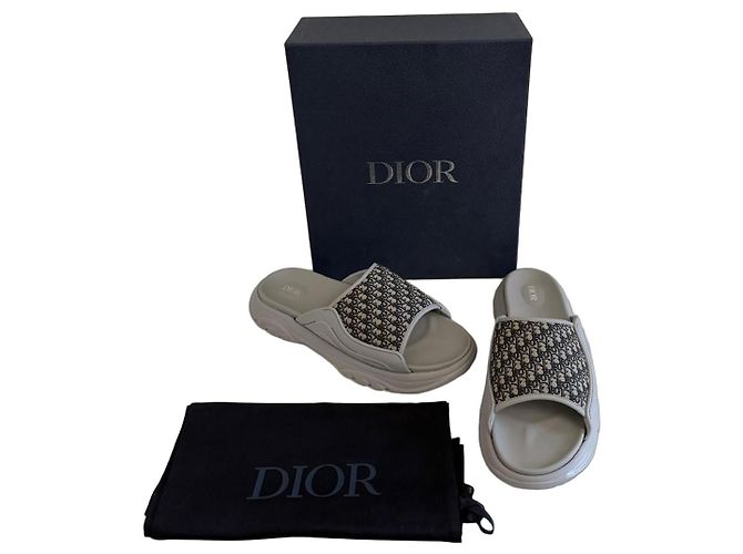 Dior H-Town Monogram Sandalen Grau