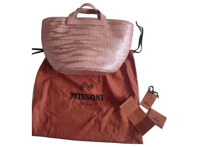 Saco cabas Missoni rosa texturado