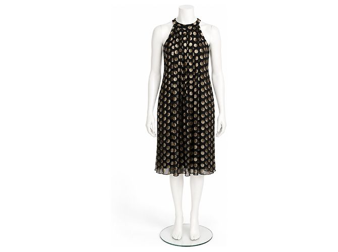 Vestido halter Diane von Furstenberg Lainey de seda e rayon com bolinhas