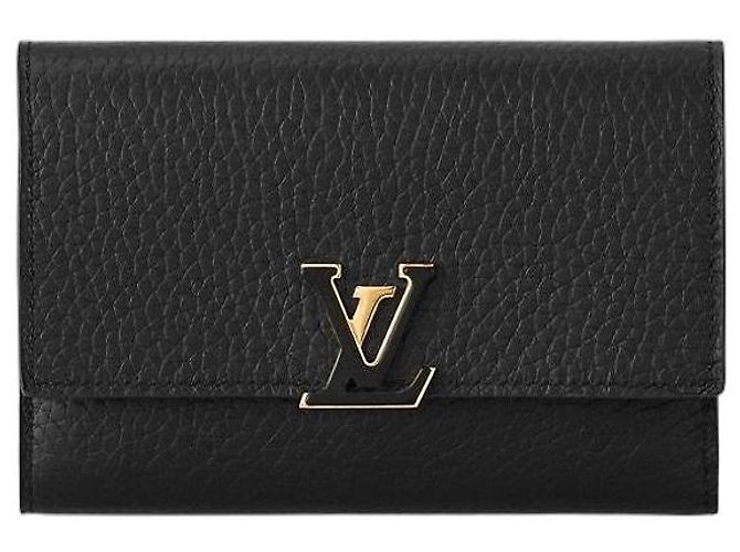Capucines Louis Vuitton Geldbörse aus schwarzem Leder