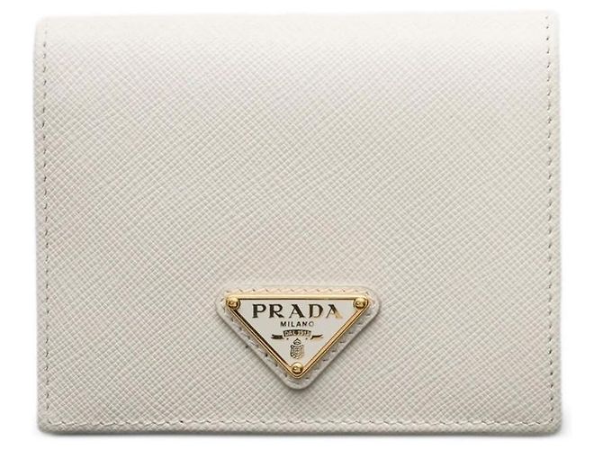 Prada Saffiano Leather Wallet White
