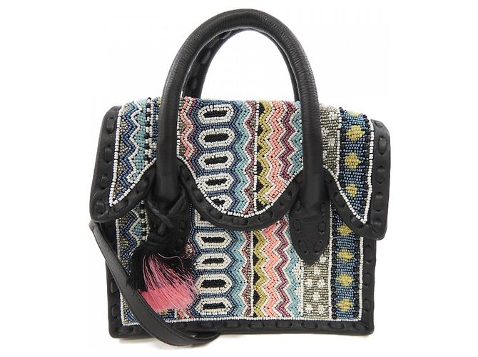 Autre Marque Bolsa de couro esculpido Carving Tribes
