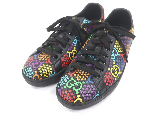 Gucci GG logo Star Pattern Leder-Sneaker