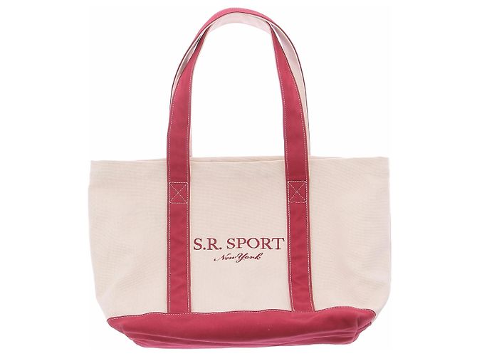 Autre Marque Borsa tote beige e rossa